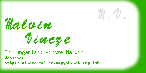 malvin vincze business card